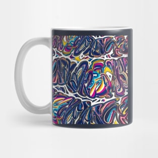 Pop Pour Party Pattern - Paint Pour Art - Unique and Vibrant Modern Home Decor for enhancing the living room, bedroom, dorm room, office or interior. Digitally manipulated acrylic painting. Mug